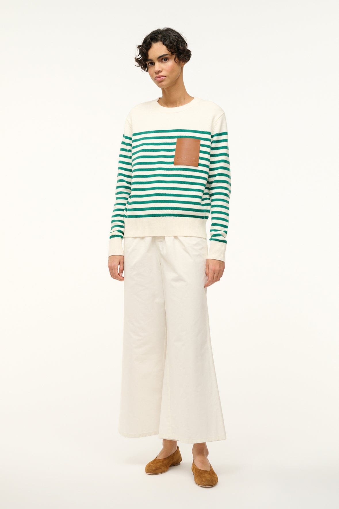 Image SUNSET SWEATER | VERT BRETON STRIPE 2 of 5 and Clicking this image will trigger a zoom pop-up