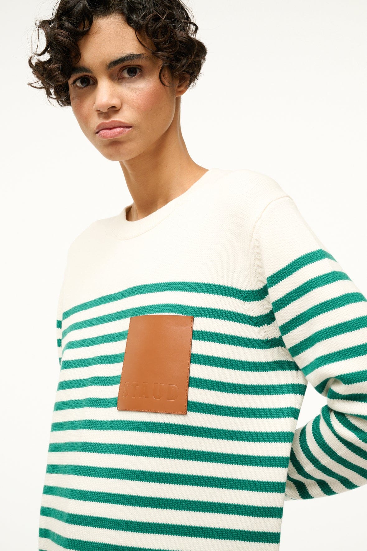 Image SUNSET SWEATER | VERT BRETON STRIPE 3 of 5 and Clicking this image will trigger a zoom pop-up