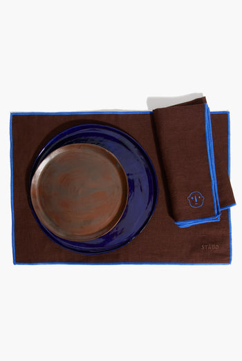 SABA LINEN PLACEMATS | ESPRESSO HENRY BLUE ESPRESSO HENRY BLUE