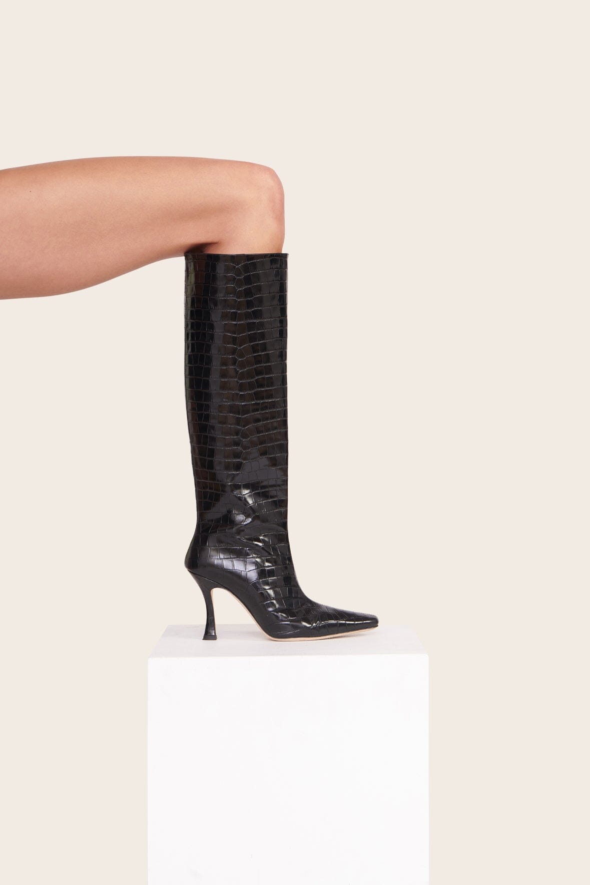 Image CAMI BOOT | BLACK CROC EMBOSSED 4 of 9 and Clicking this image will trigger a zoom pop-up