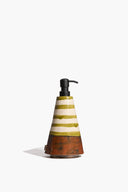 STRIPED SOAP DISPENSER | GREEN STRIPE GLAZE GREEN STRIPE GLAZE