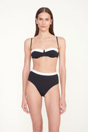 Image DEVON HIGH RISE BIKINI BOTTOM | BLACK WHITE 4 of 6