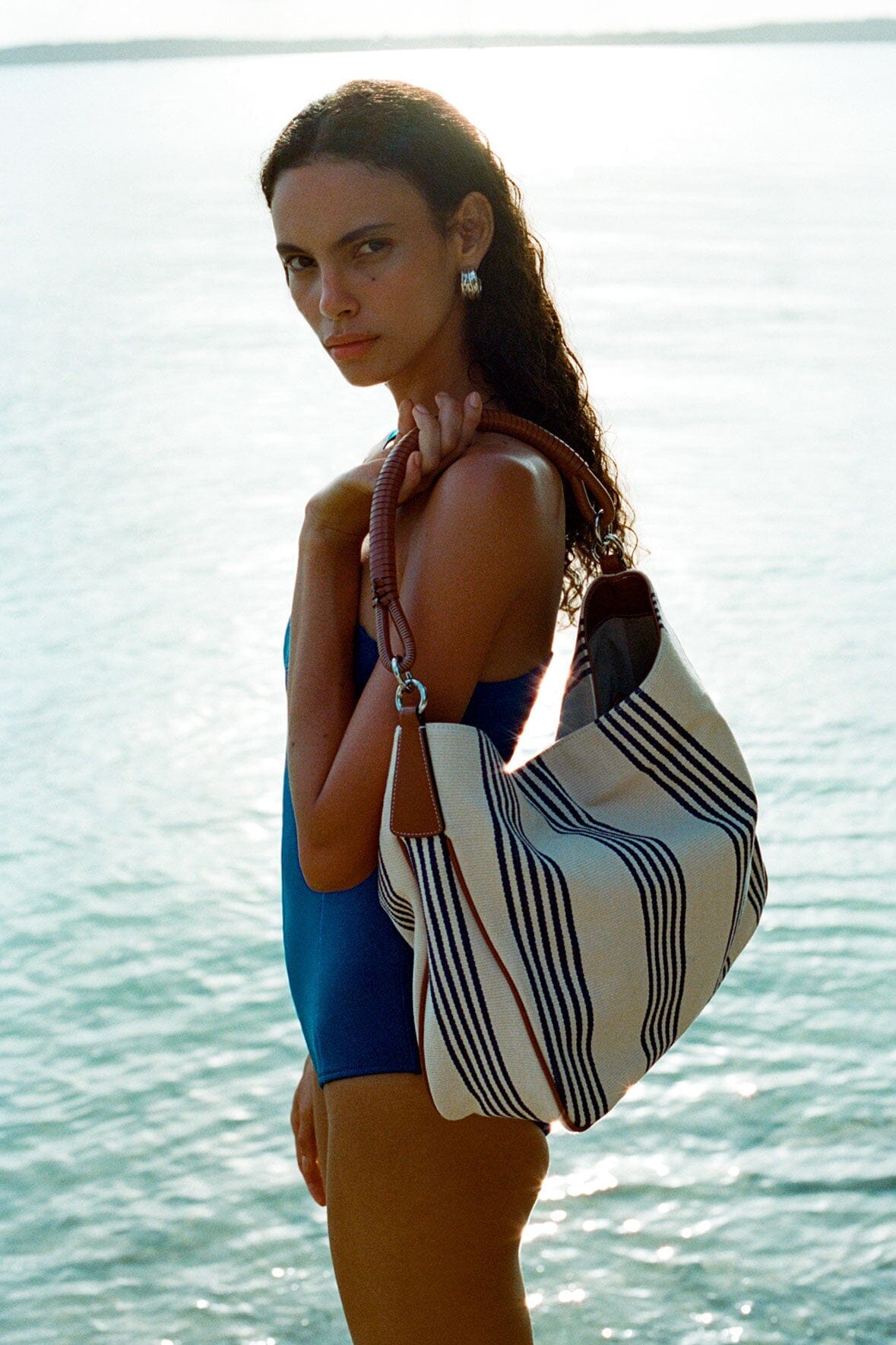 Image PERRY BAG | MARINE BAYADERE STRIPE 2 of 7 and Clicking this image will trigger a zoom pop-up