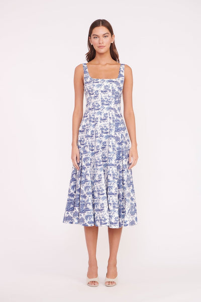 WELLS DRESS BLUE TOILE