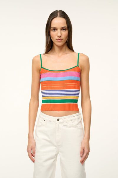 New Staud Sands Striped Fringed store Linen Crop Top S