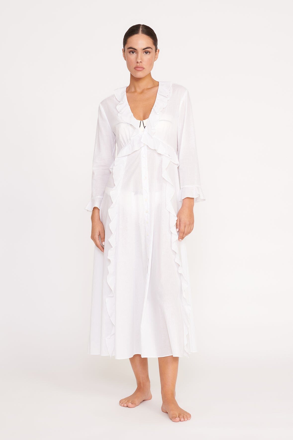 STAUD ZION DRESS WHITE