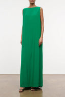 STAUD, Dalia Silk Dress in Kelly, Size XL