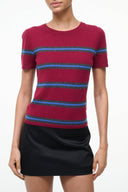 EASY CASHMERE TEE | CRIMSON STRIPE
