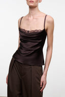 EVANGELINE SILK TOP | EARTH