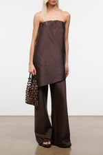 GEORGIA CONVERTIBLE SILK DUPIONI TOP | EARTH