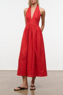 GRAZIA LINEN DRESS | TOMATO