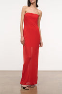 Liliana strapless maxi dress, tomato red