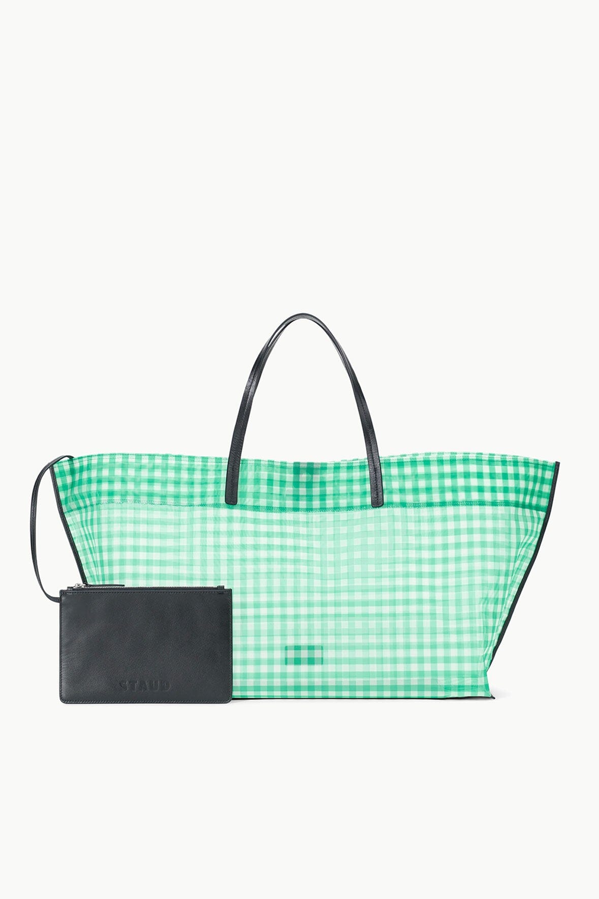 Image CHRISTOS LARGE MESH TOTE | JADE GINGHAM 4 of 9 and Clicking this image will trigger a zoom pop-up