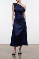 PHARE SILK DRESS | NAVY