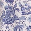 Blue and white toile print fabric detail on midi skirt