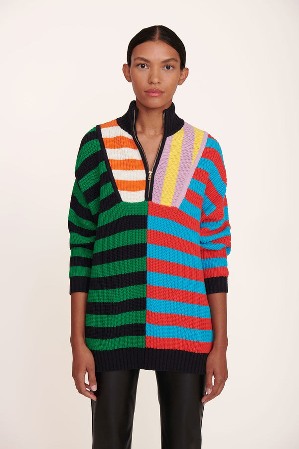 STAUD Hampton Sweater - Chunky Half-Zip Sweater