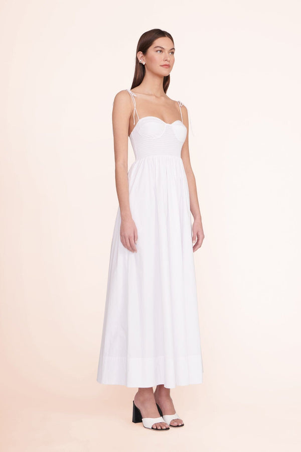 White multi Jennifer geometric-print satin maxi dress, Staud