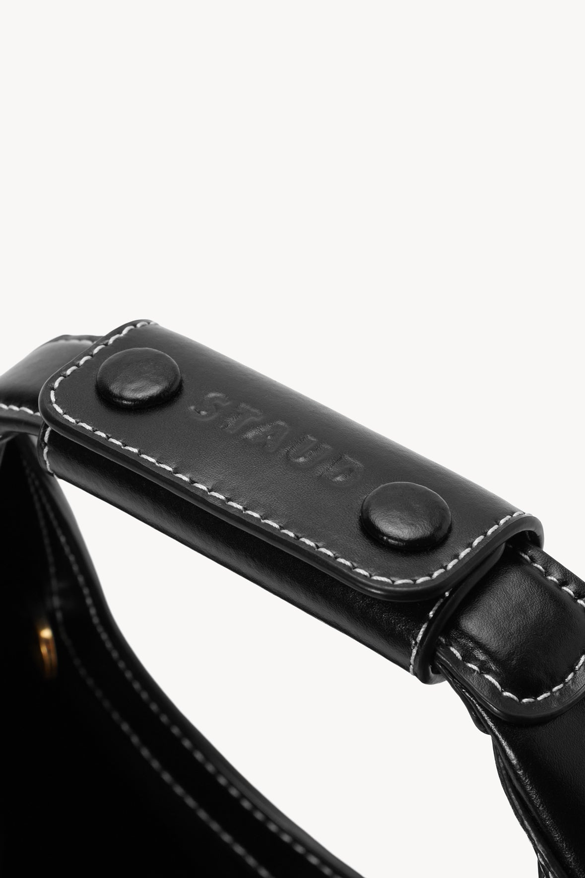 ハンドバッグ Mini Moon Bag - Staud - Leather - Black MINI MOON BAG BLACK