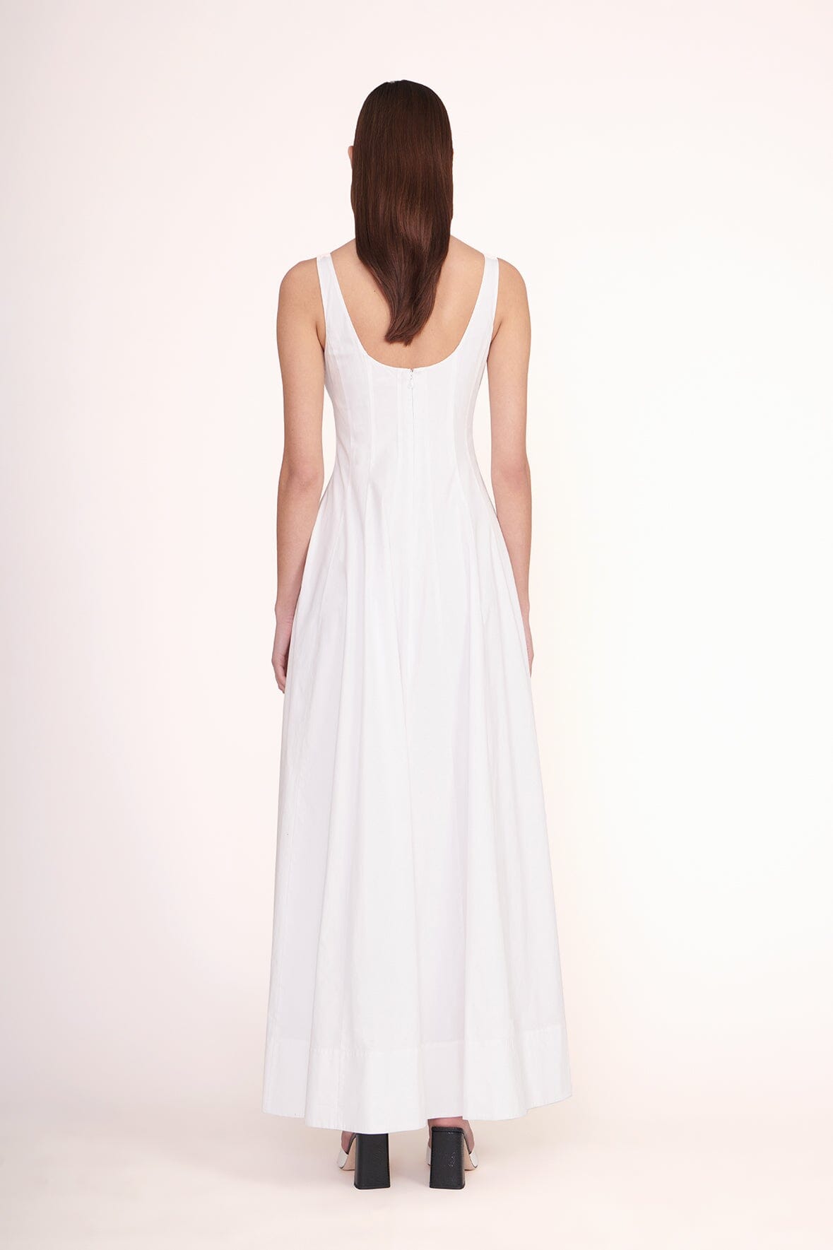 STAUD, Wells Maxi Dress in White, Size 12