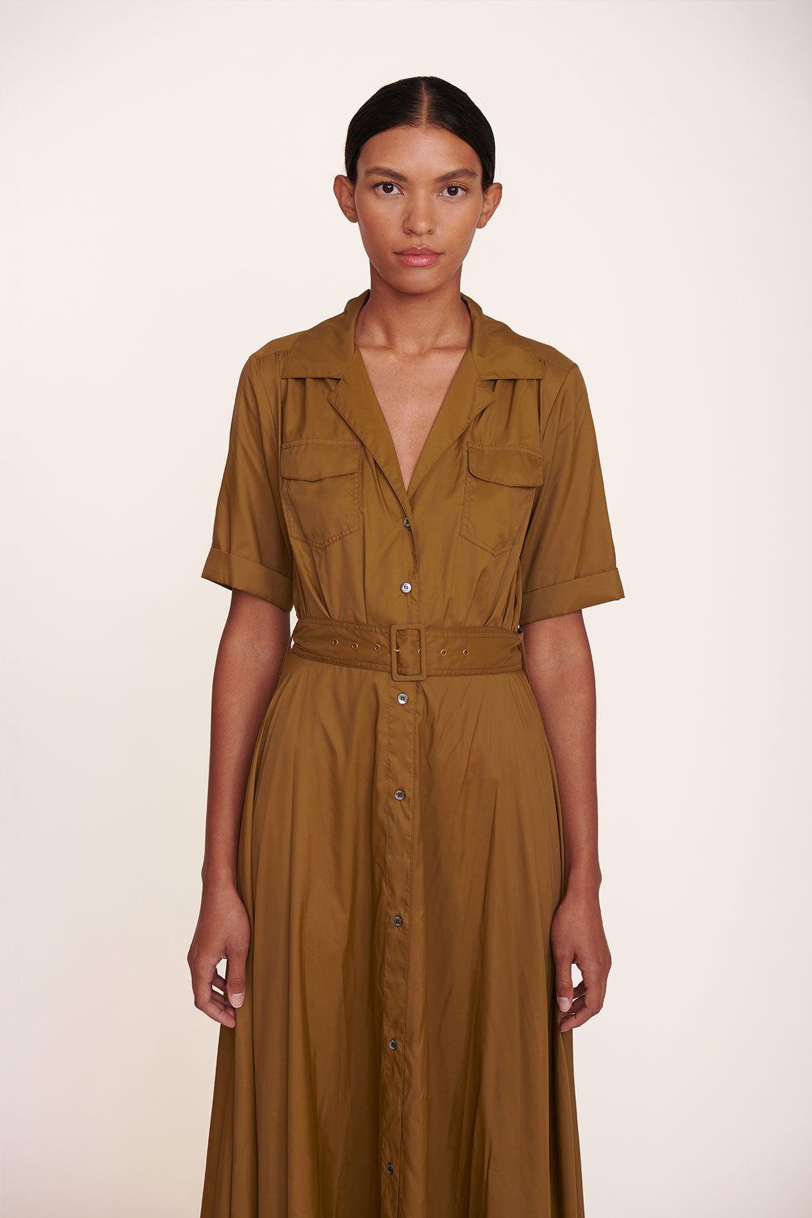 Shirt dress khaki sales