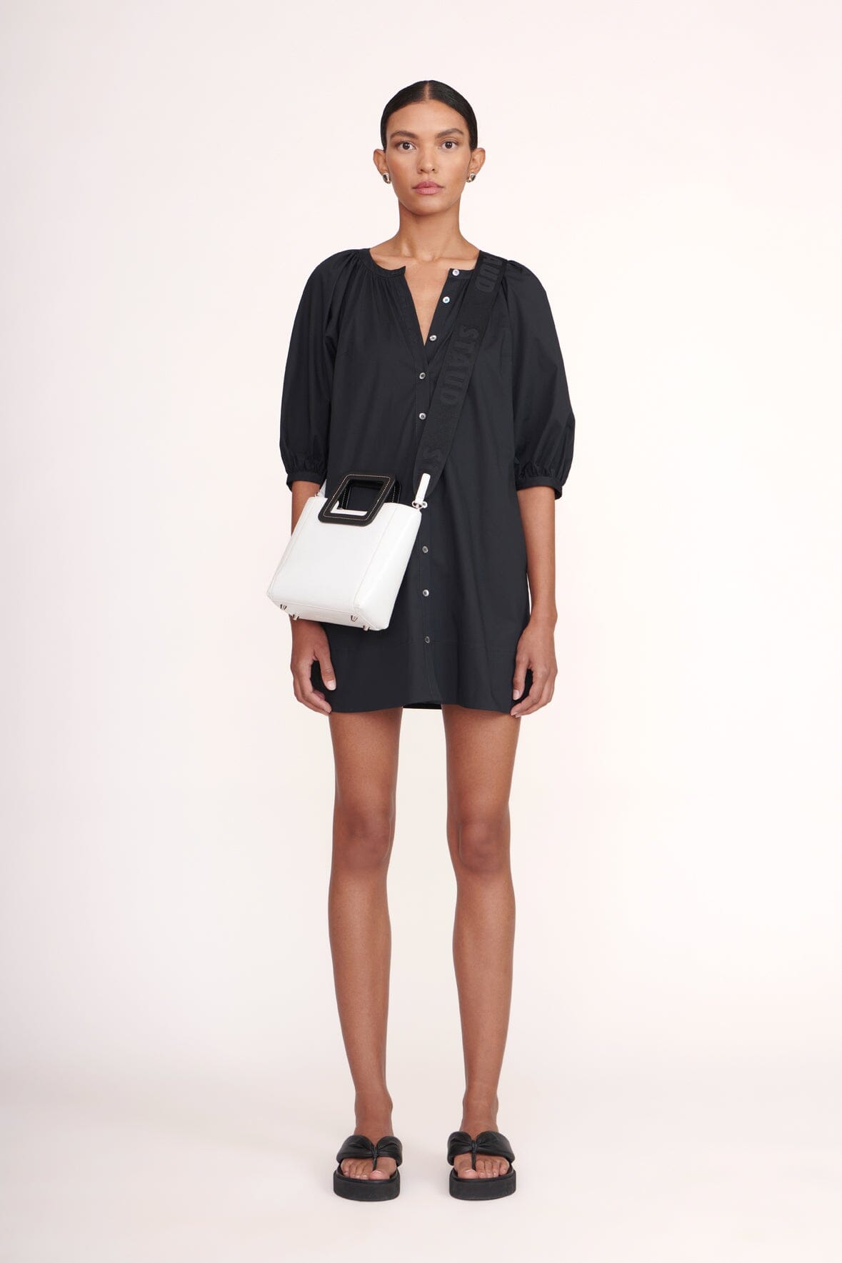 Staud Mini Shirley Leather Bag | Black