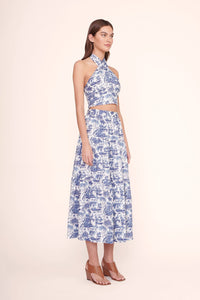 SMOCKED KAI TOP | BLUE TOILE