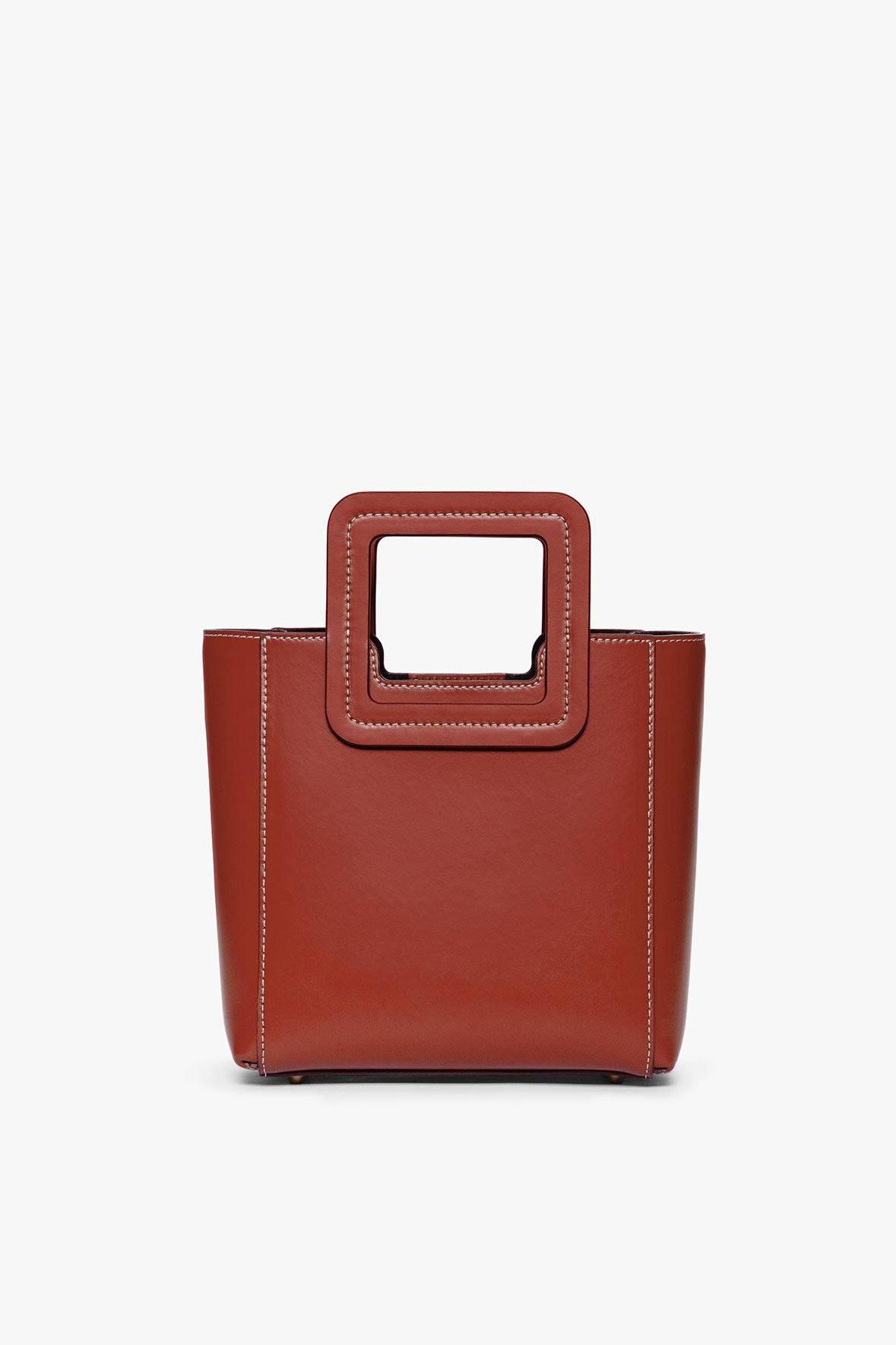 STAUD, Mini Shirley Leather Bag for Female in Pine Polished