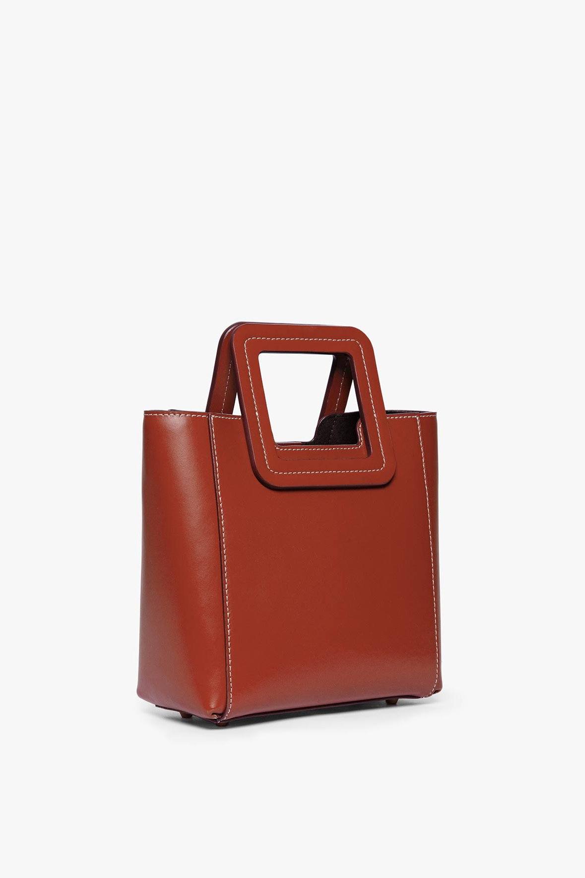 MINI SHIRLEY LEATHER BAG | COGNAC