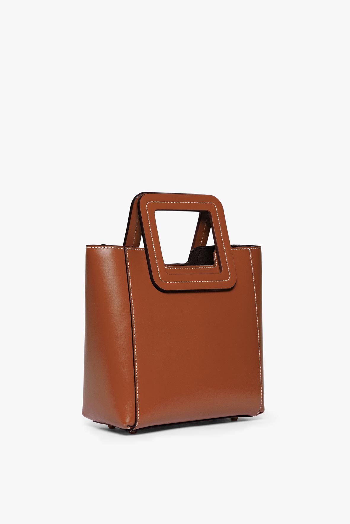 MINI SHIRLEY LEATHER BAG SADDLE