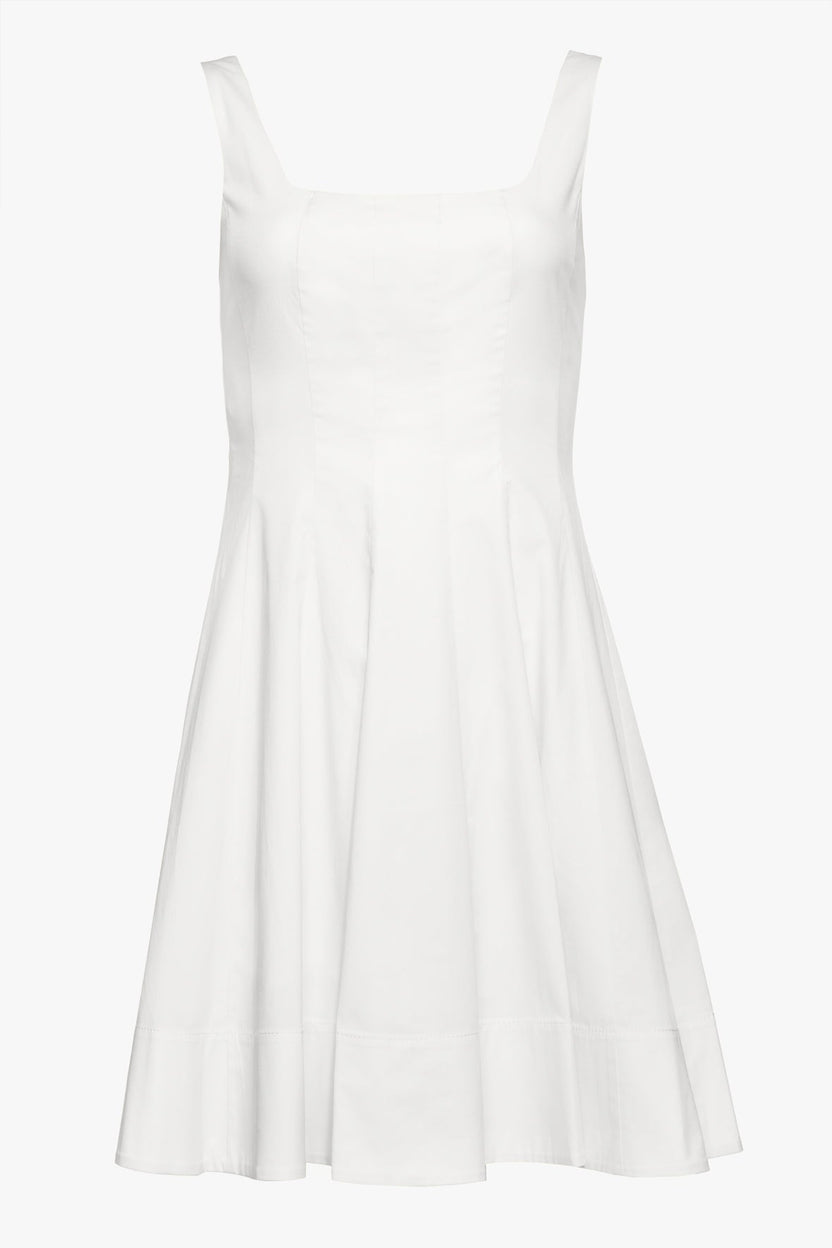 STAUD MINI WELLS DRESS WHITE