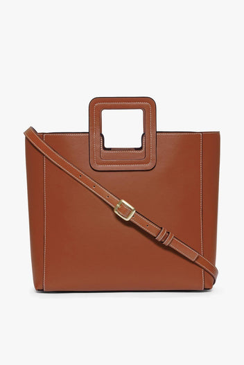 SHIRLEY LEATHER BAG | SADDLE – STAUD