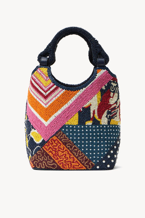 Go to BEADED COTE BAG PATCHWORK FOULARD view 1