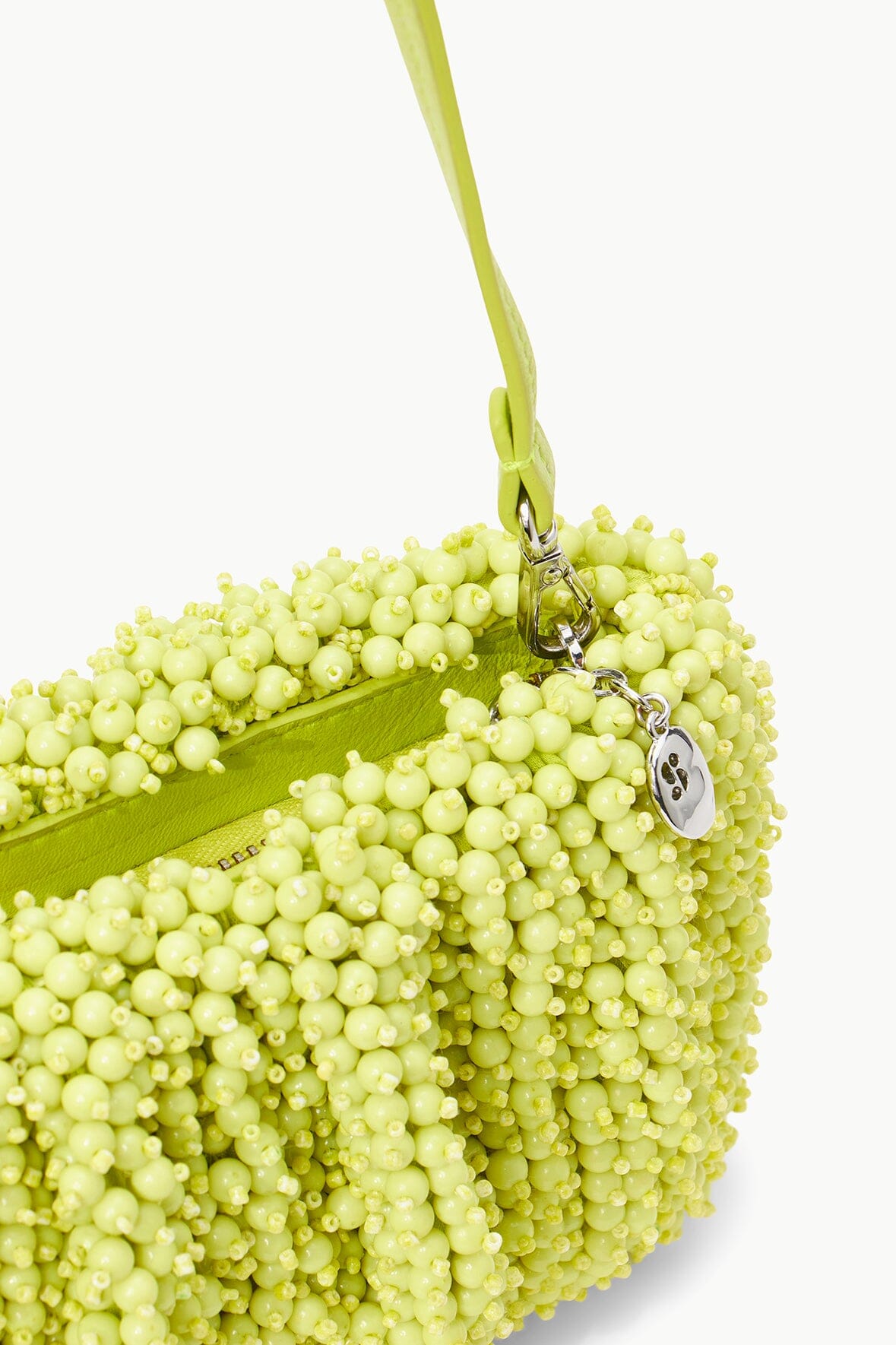 STAUD Beaded Bean Convertible Clutch in White