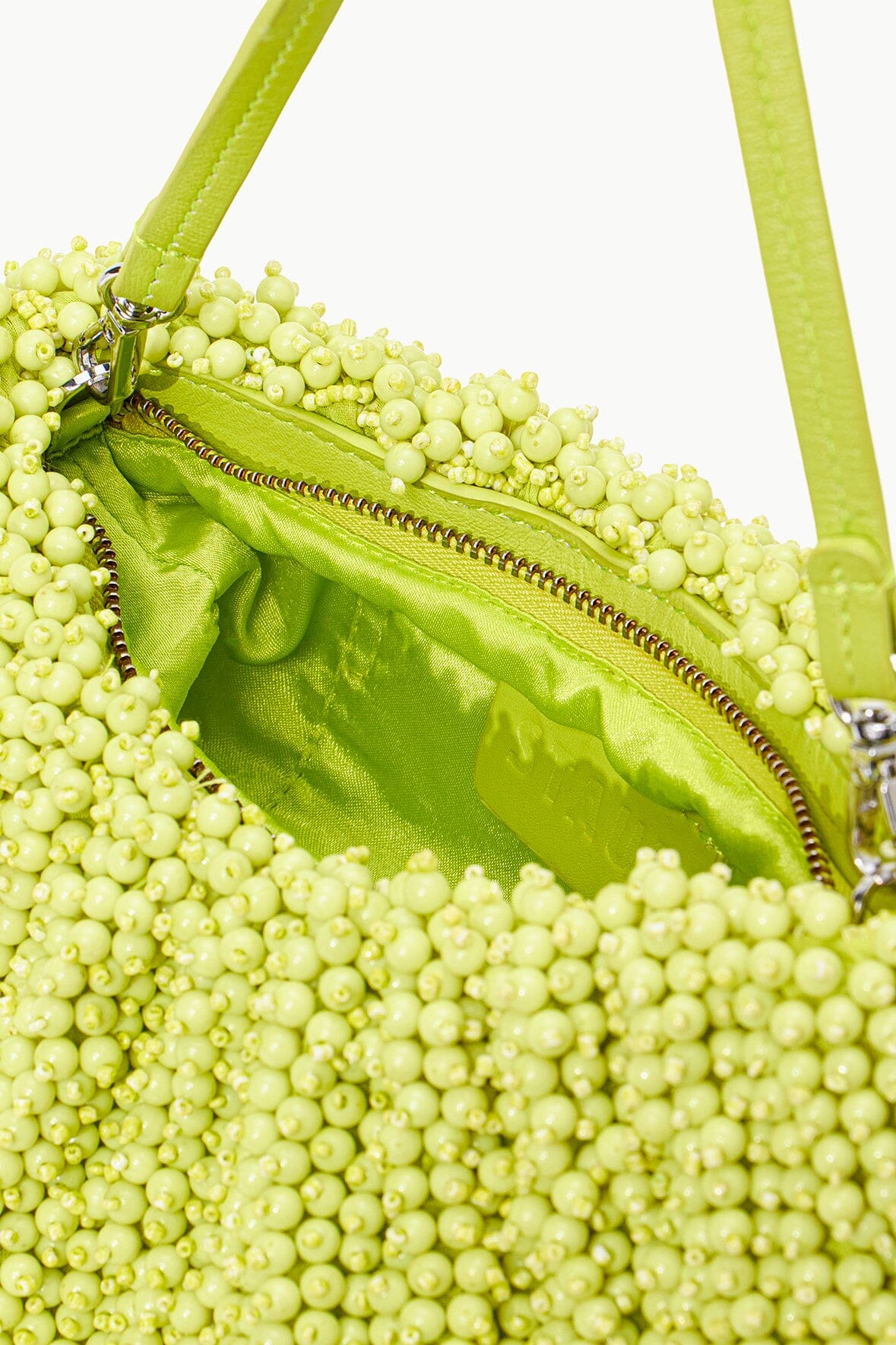 Staud Bean Convertible Patent Leather Shoulder Bag In Citron