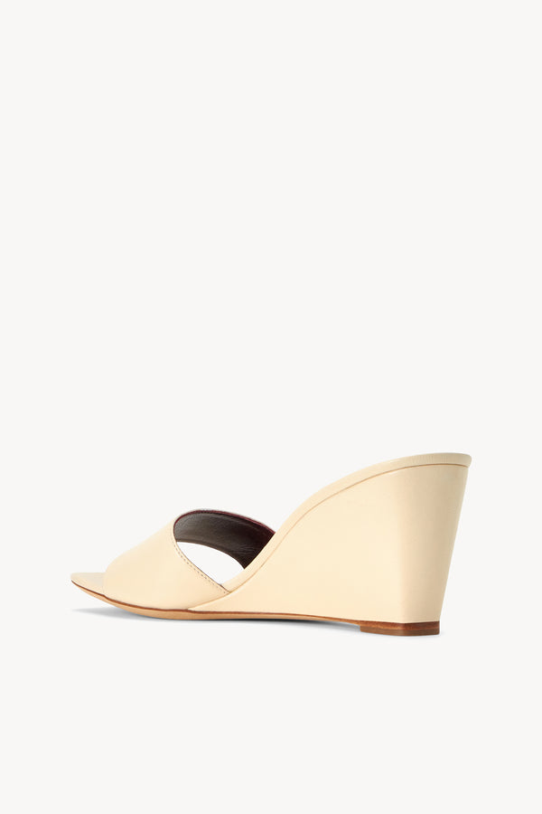 Cream shop leather wedges