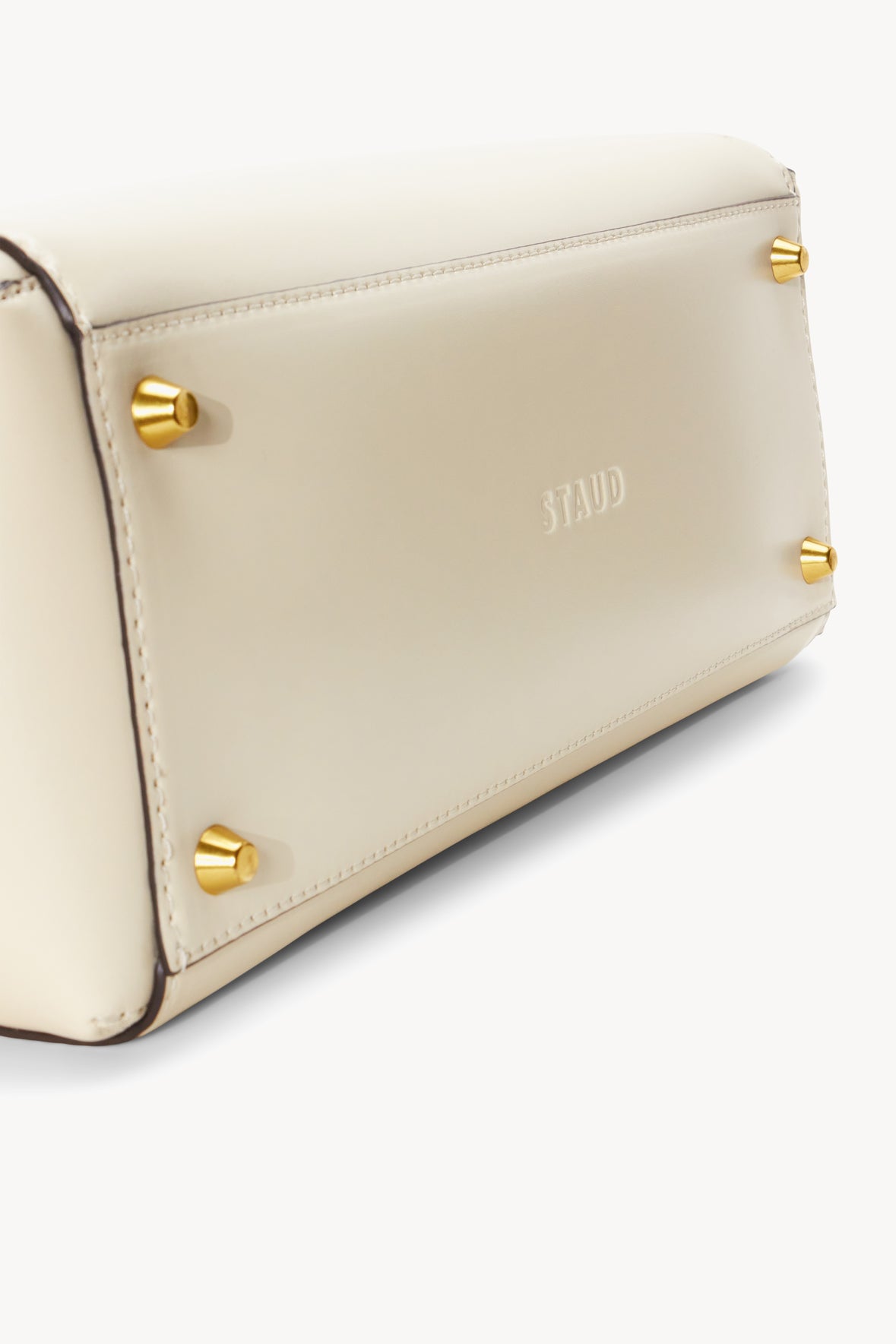 Leather store handbag cream