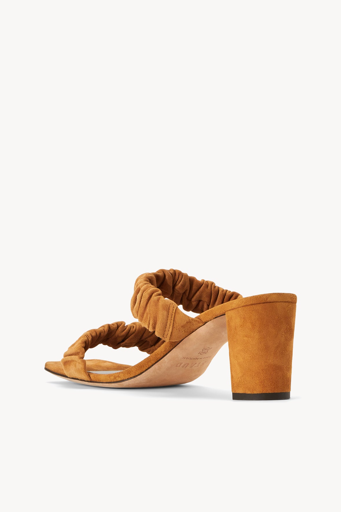 FRANKIE RUCHED SANDAL CASHEW SUEDE
