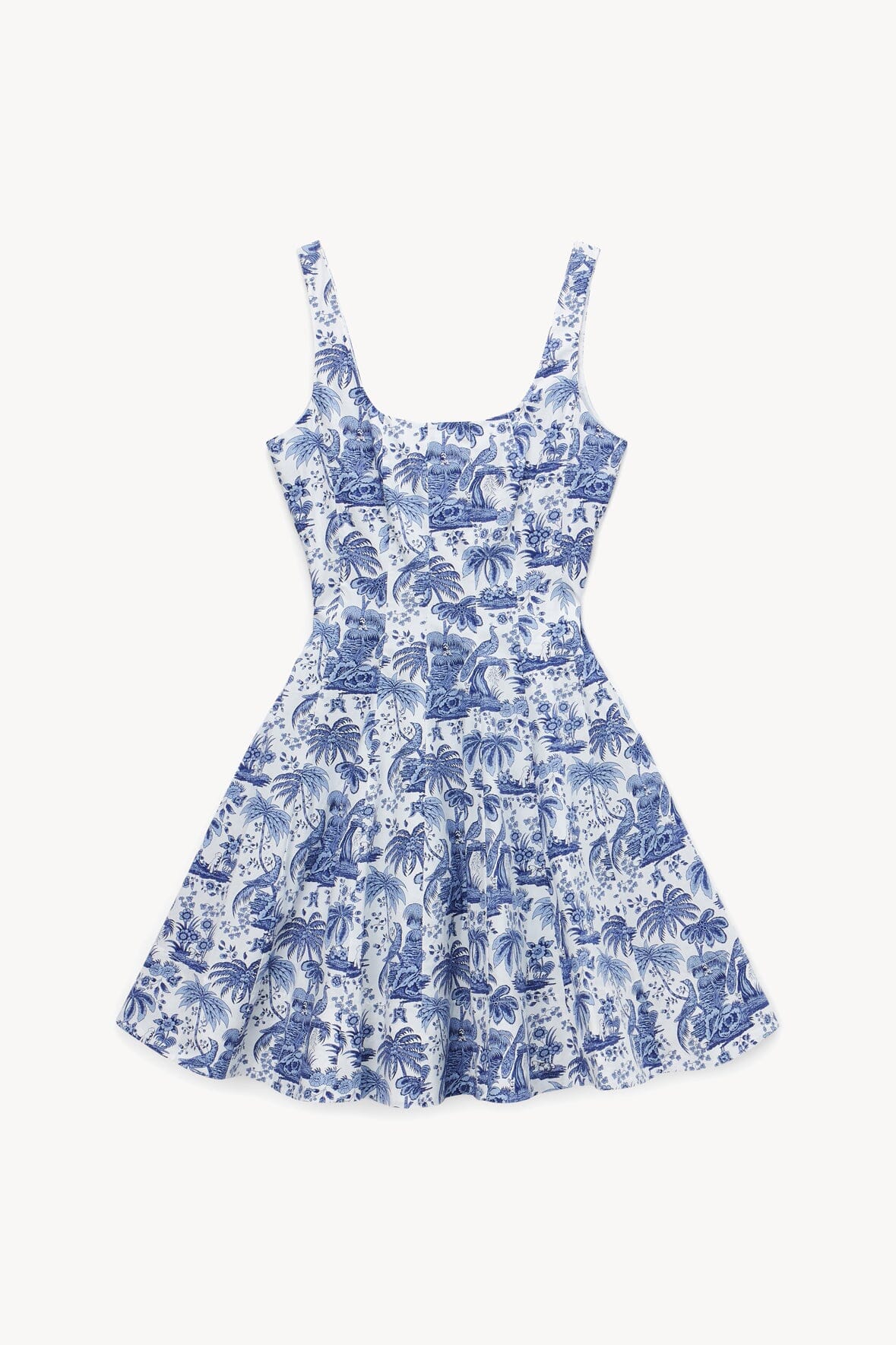 staud wells dress blue STAUD, Mini Wells Dress in Blue Toile, Size 16