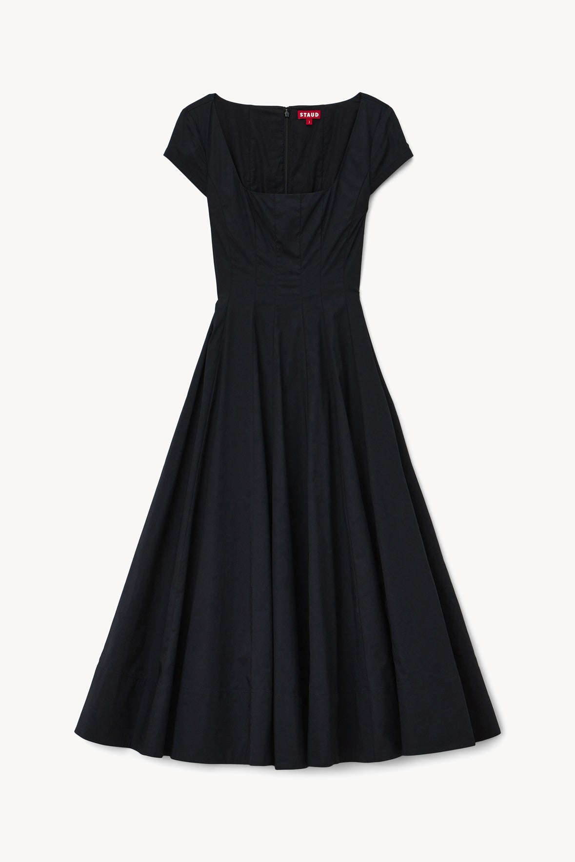 Staud Short Sleeve Wells Dress Black