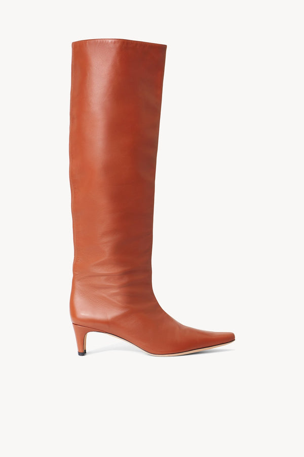 Staud Women's Wally Leather Knee-High Boots Cream