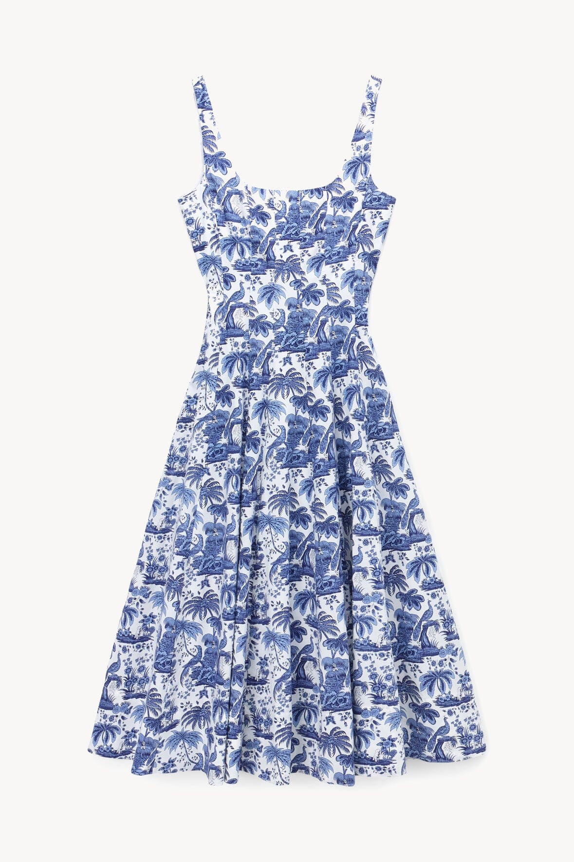 white christmas dresses Staud Short Sleeve Wells Dress Blue Toile main image 1
