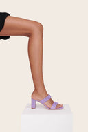 Image FRANKIE RUCHED SANDAL | LILAC 4 of 6