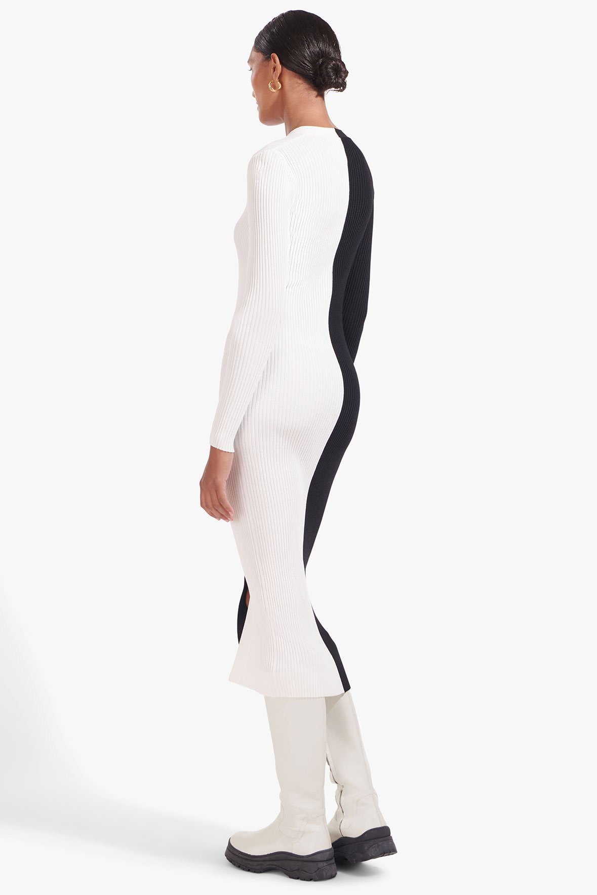 【関税込み】Staud ブラック Shoko ミディアムワンピース SHOKO SWEATER BLACK WHITE