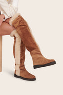 ROWAN OVERKNEE SHEARLING BOOT | TAN CREAM