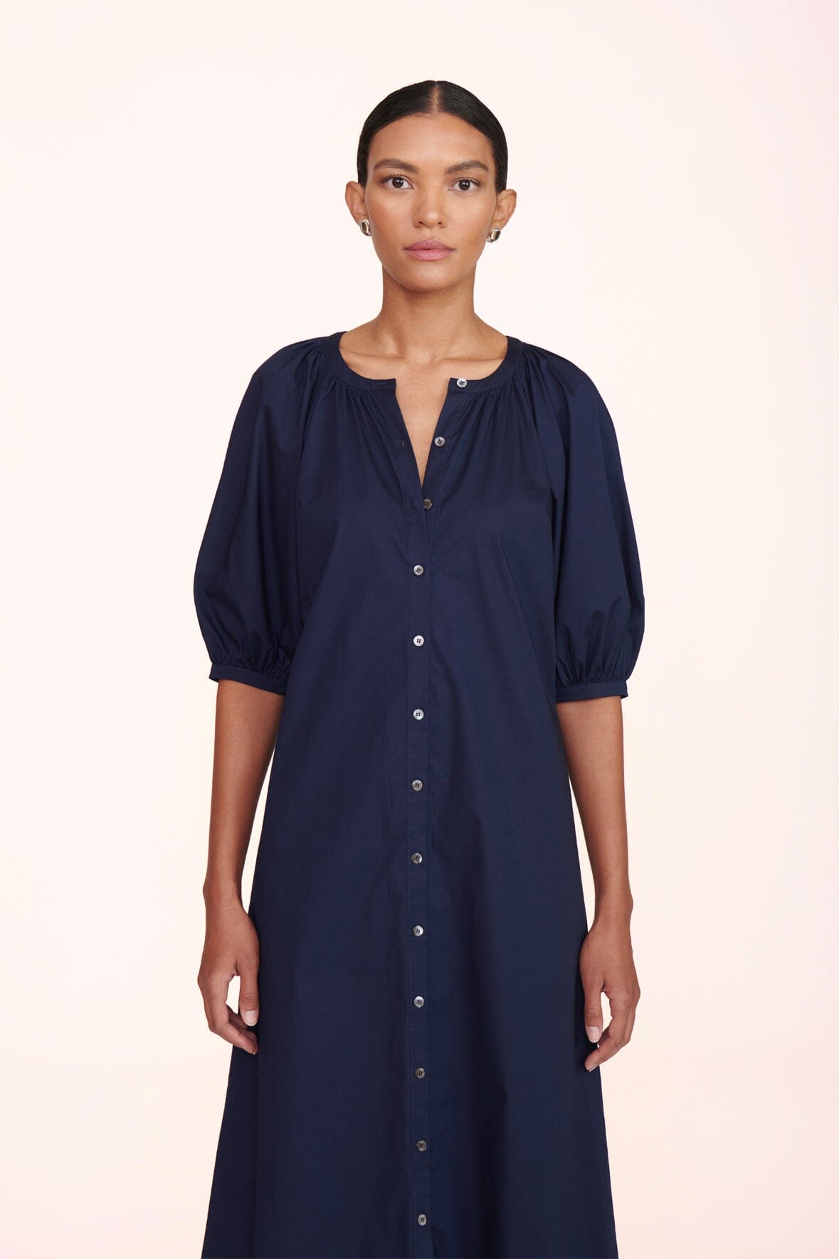 Image VINCENT DRESS | NAVY 4 of 5 and Clicking this image will trigger a zoom pop-up