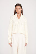 Image CROPPED HAMPTON SWEATER | IVORY 1 of 4