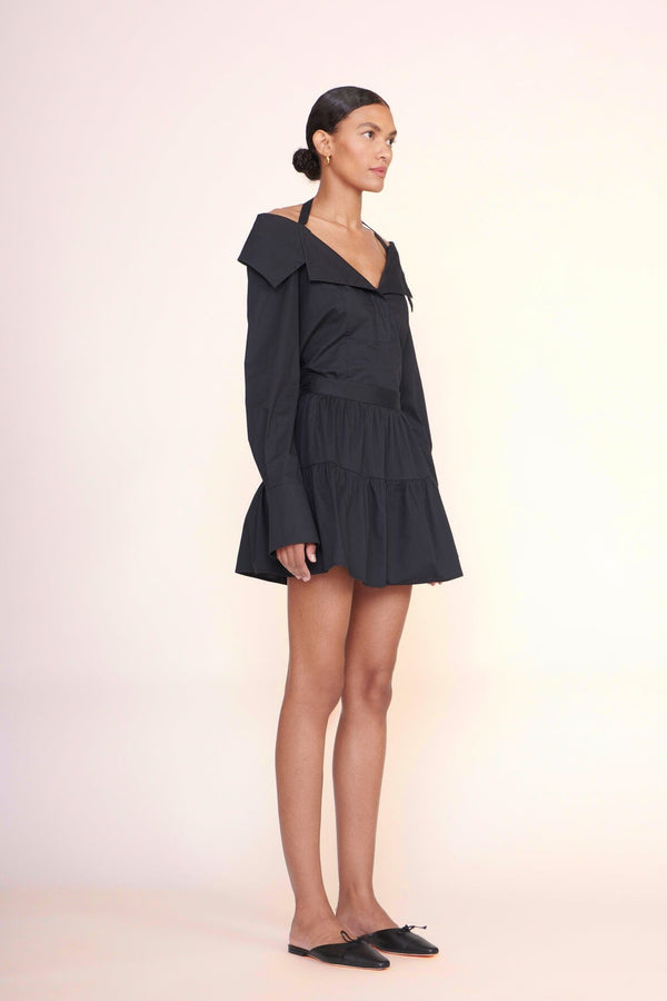 Golden surfer dress top black