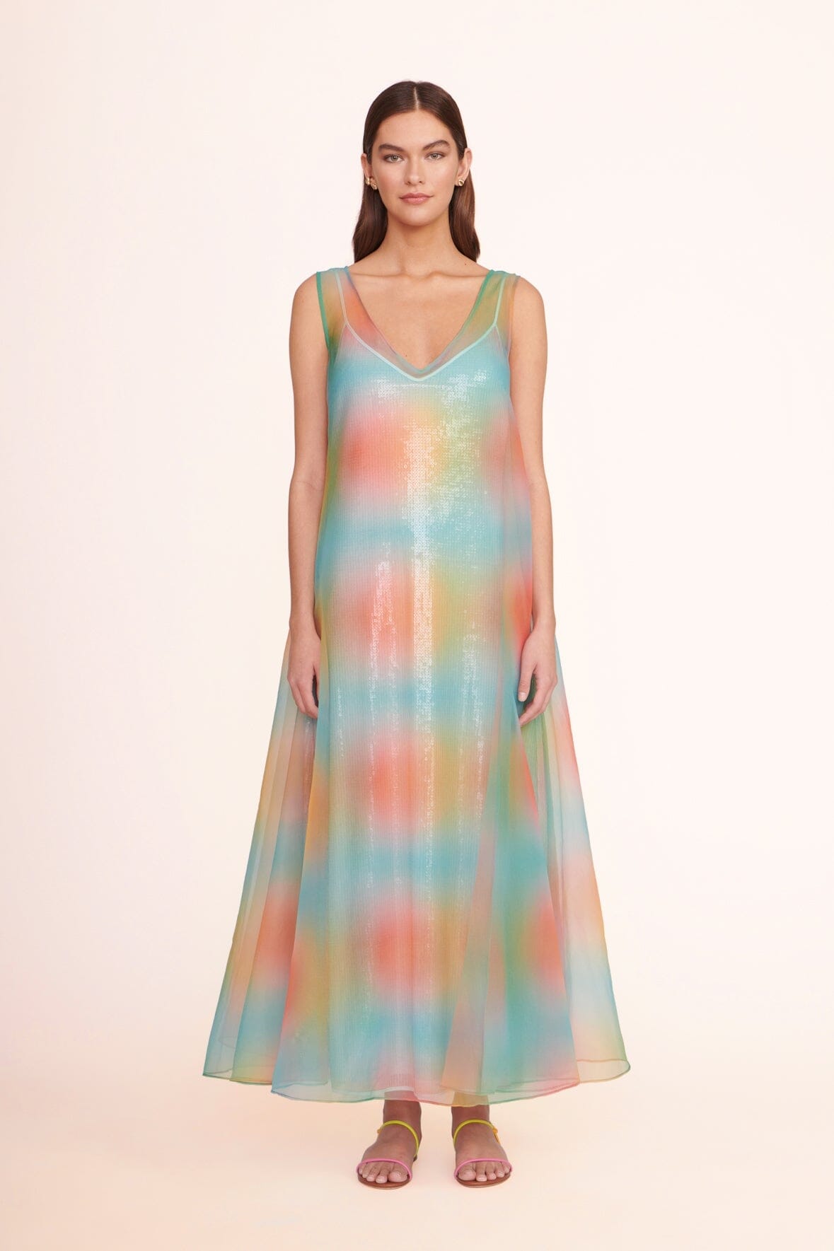 SAMANTHA DRESS MULTI AURA STAUD